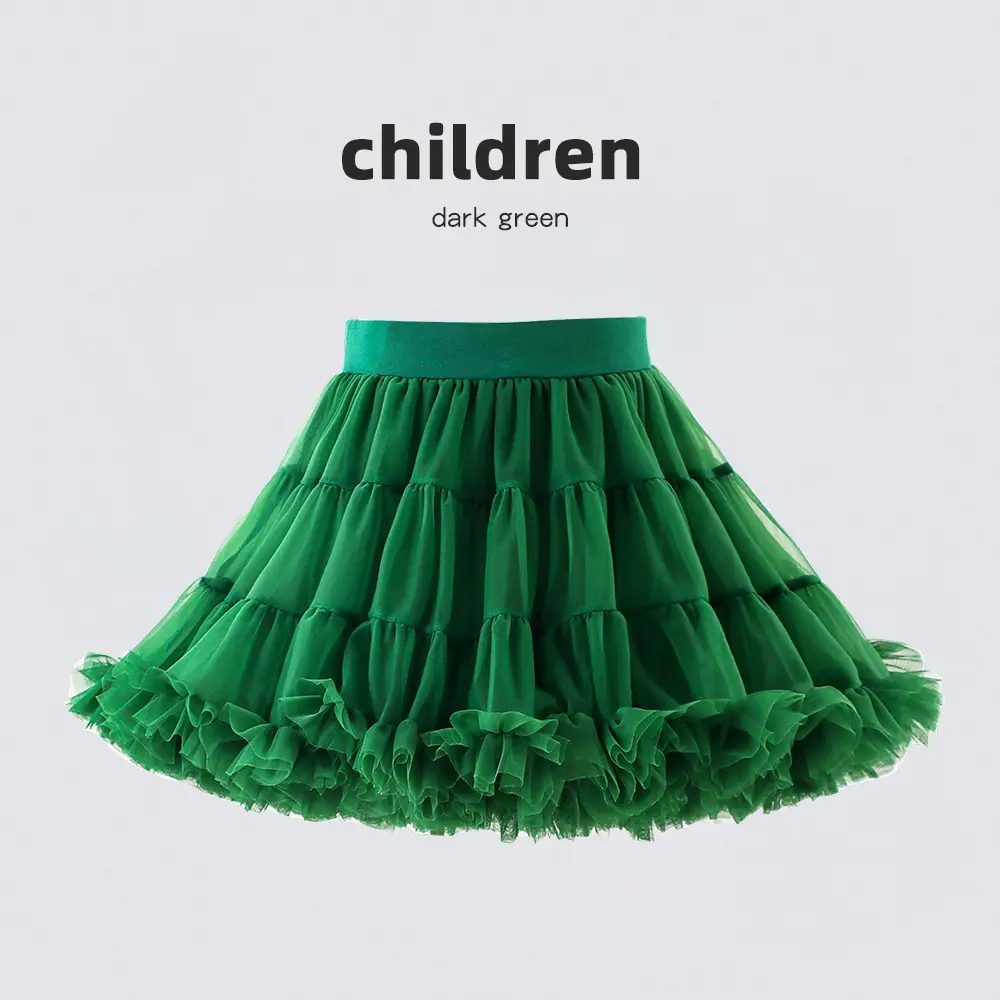 Red Full Mesh Princess Tutu Dress for Girls - Image 8