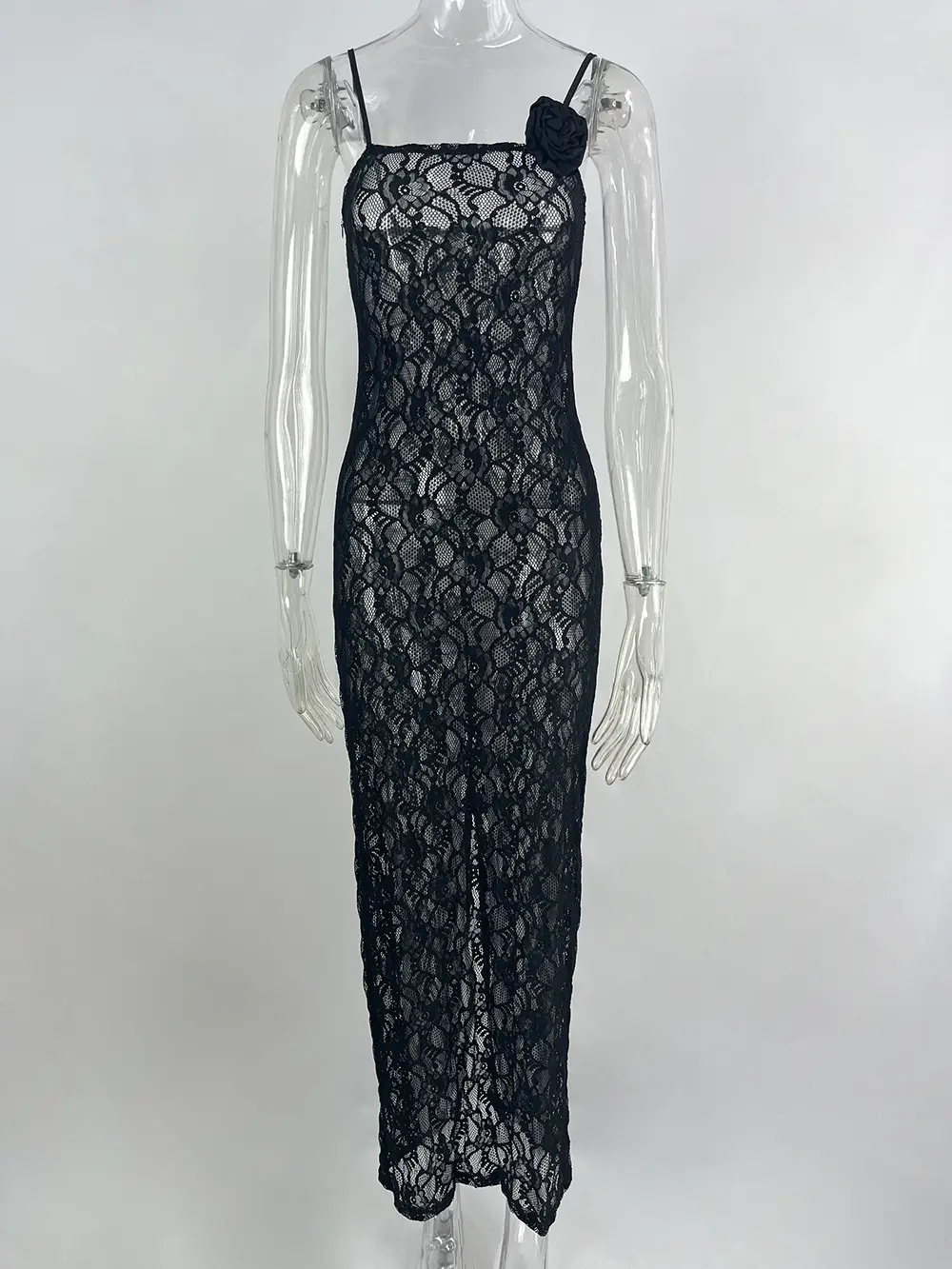 Black Rose Suspenders Dress for Women — feature 8