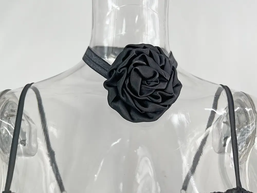 Black Rose Suspenders Dress for Women - Image 5