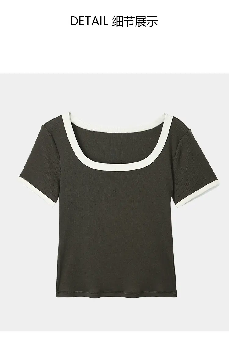 Summer Women's Black Trim Short Sleeve T-Shirt — feature 20
