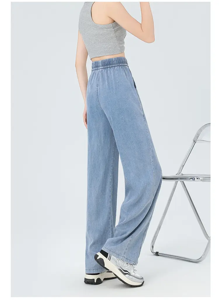 Women's Tencel Jeans High Waist Draped Banana Slimming Pants — feature 12