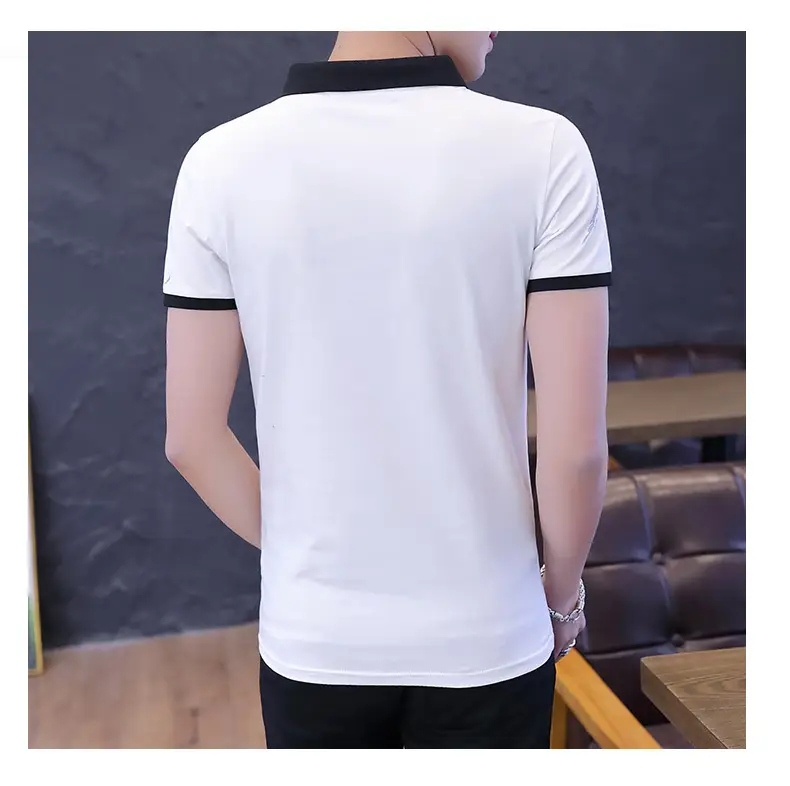 Men's Light Blue Printed Polo Shirt Summer Wear — feature 8