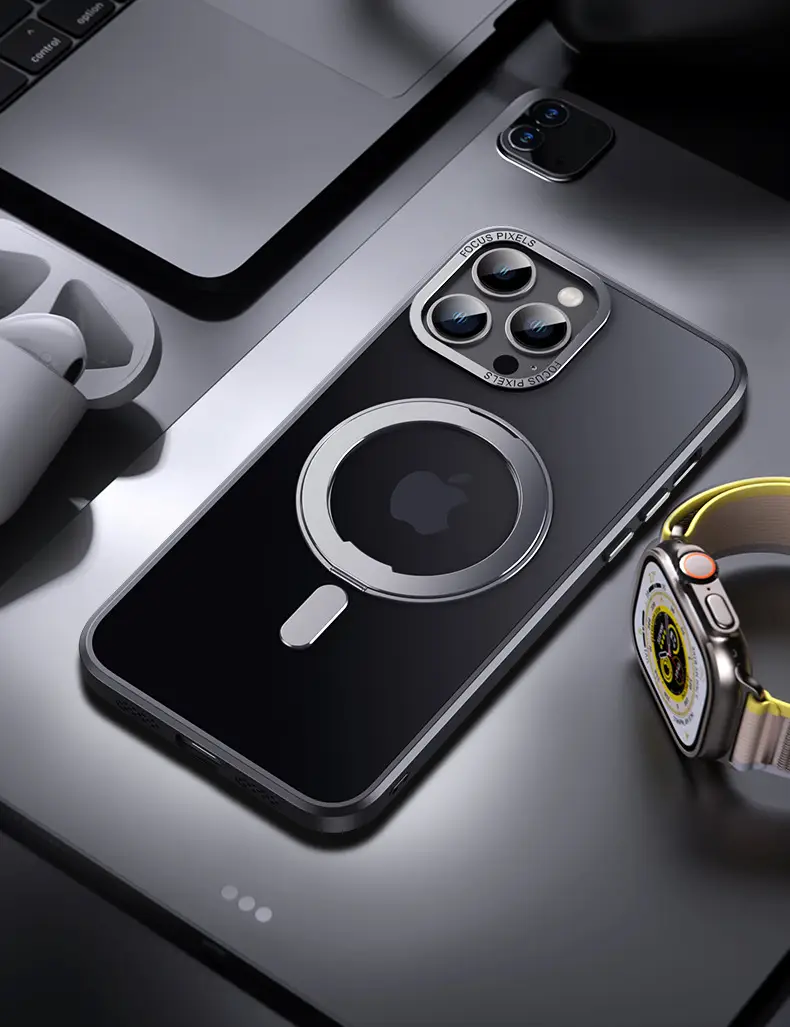 Magnetic Phone Case for iPhone 17 with Rotating Fulcrum & Metal Lens — feature 32