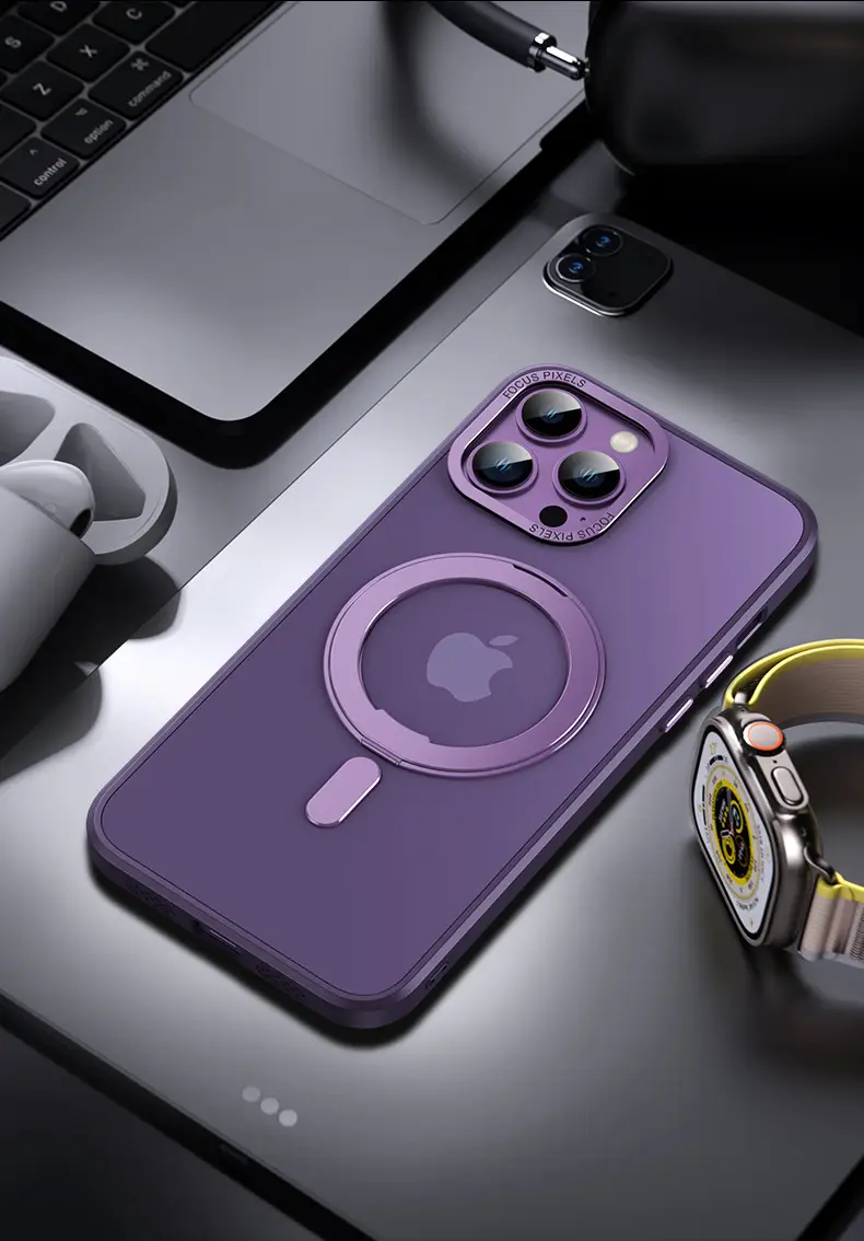 Magnetic Phone Case for iPhone 17 with Rotating Fulcrum & Metal Lens — feature 33