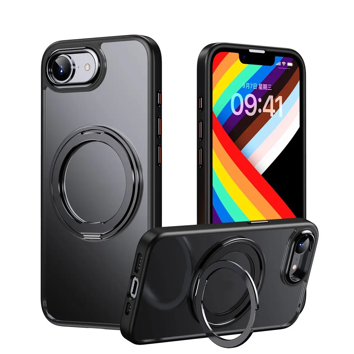 Magnetic Phone Case for iPhone 17 with Rotating Fulcrum & Metal Lens - Image 3