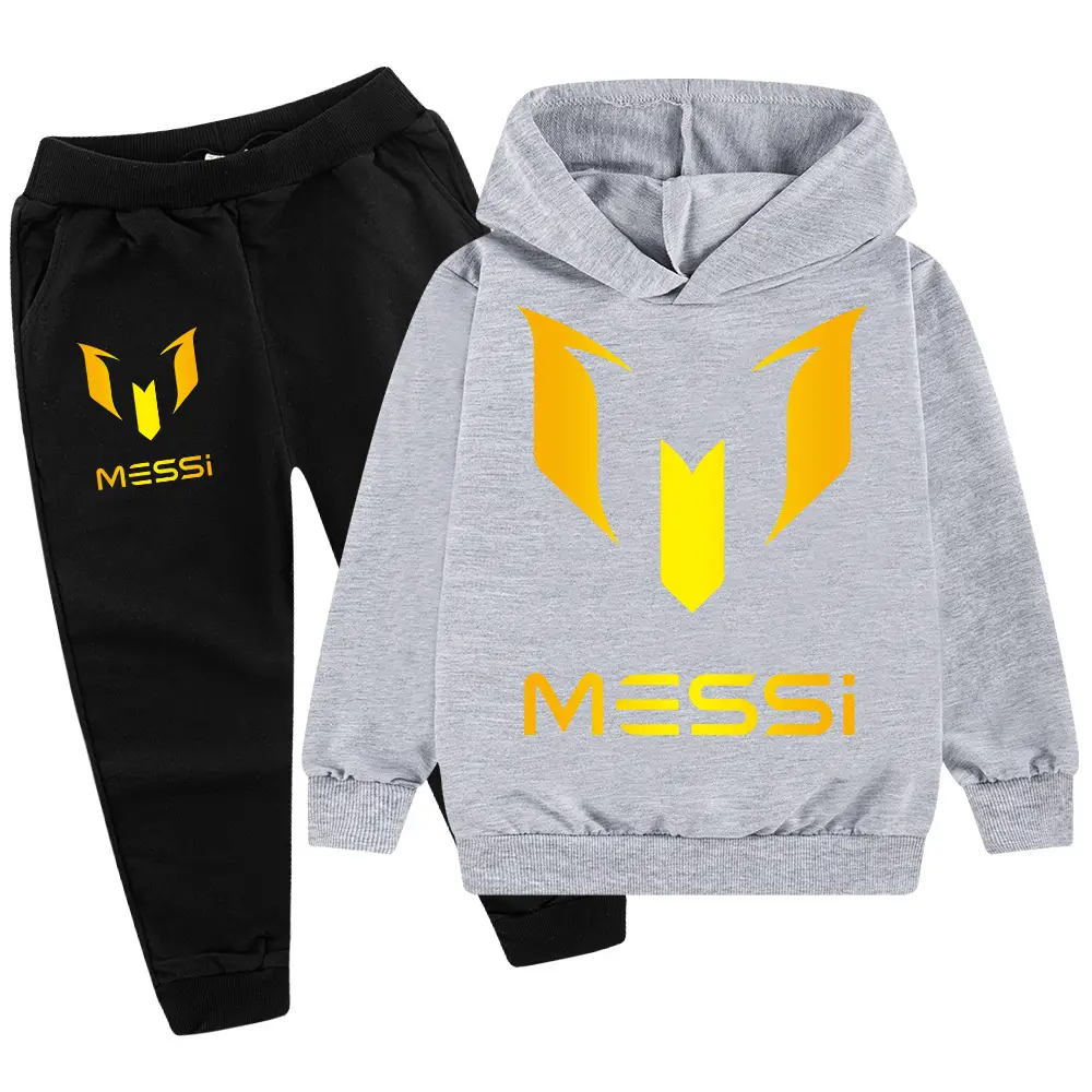 Messi Logo Hoodie & Pants Set Blue Black Medium to XL