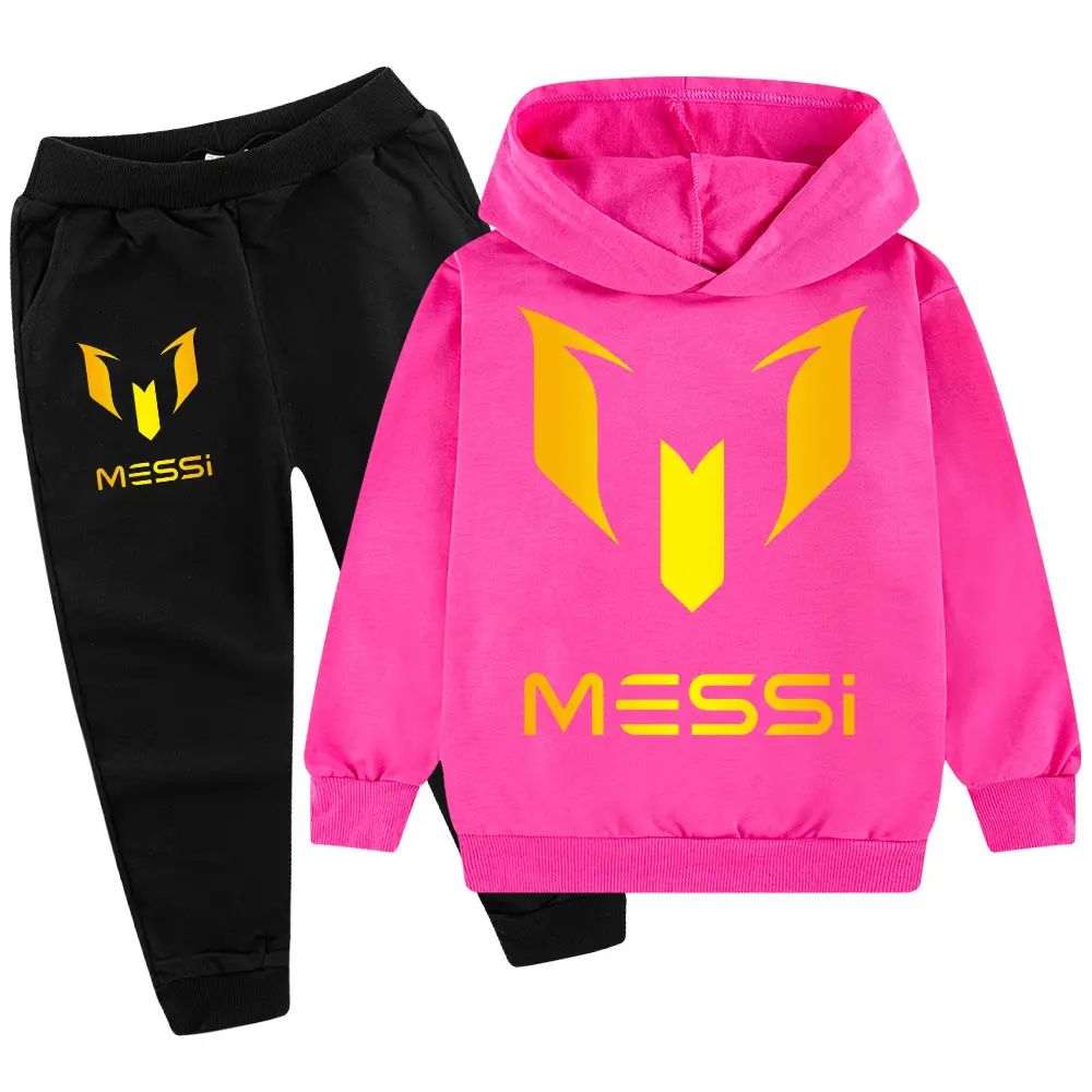 Messi Logo Hoodie & Pants Set Blue Black Medium to XL
