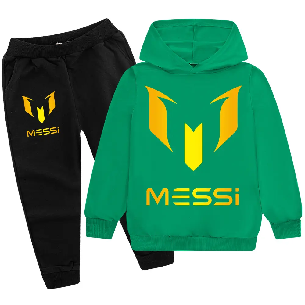Messi Logo Hoodie & Pants Set Blue Black Medium to XL