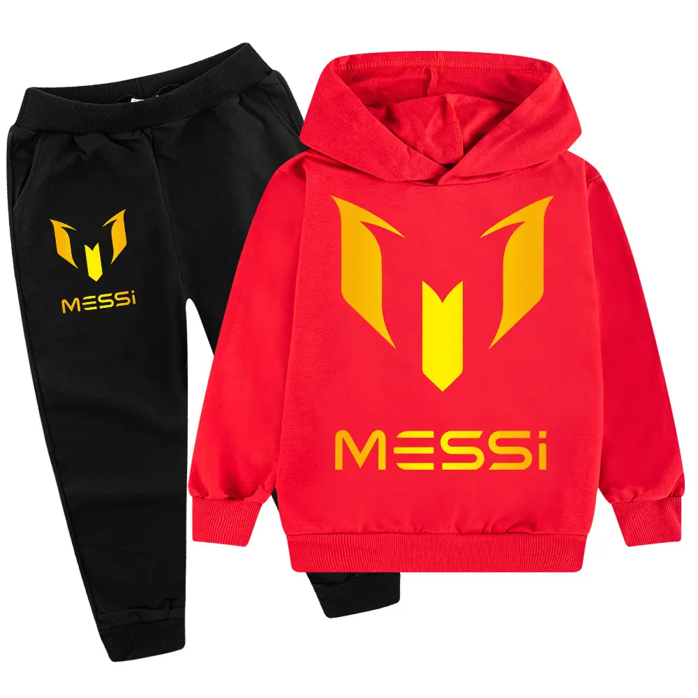 Messi Logo Hoodie & Pants Set Blue Black Medium to XL