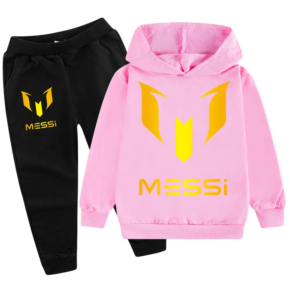 Messi Logo Hoodie & Pants Set Blue Black Medium to XL