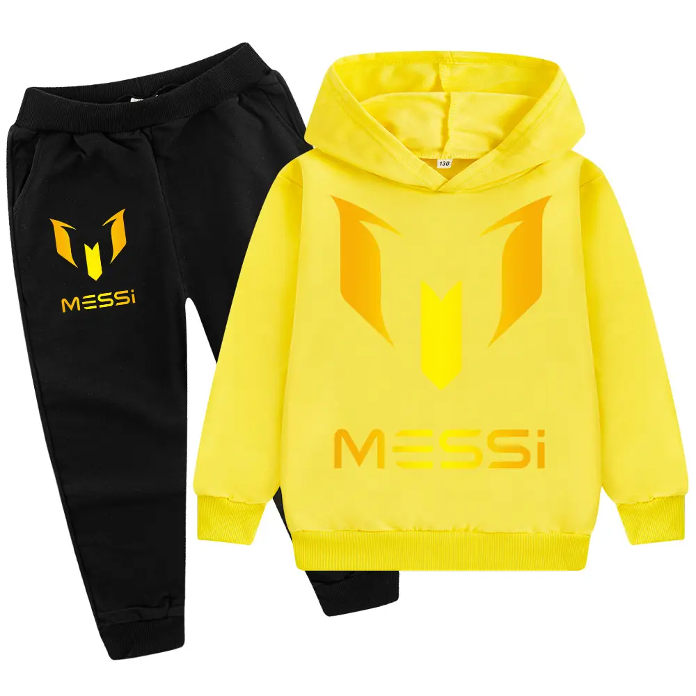 Messi Logo Hoodie & Pants Set Blue Black Medium to XL