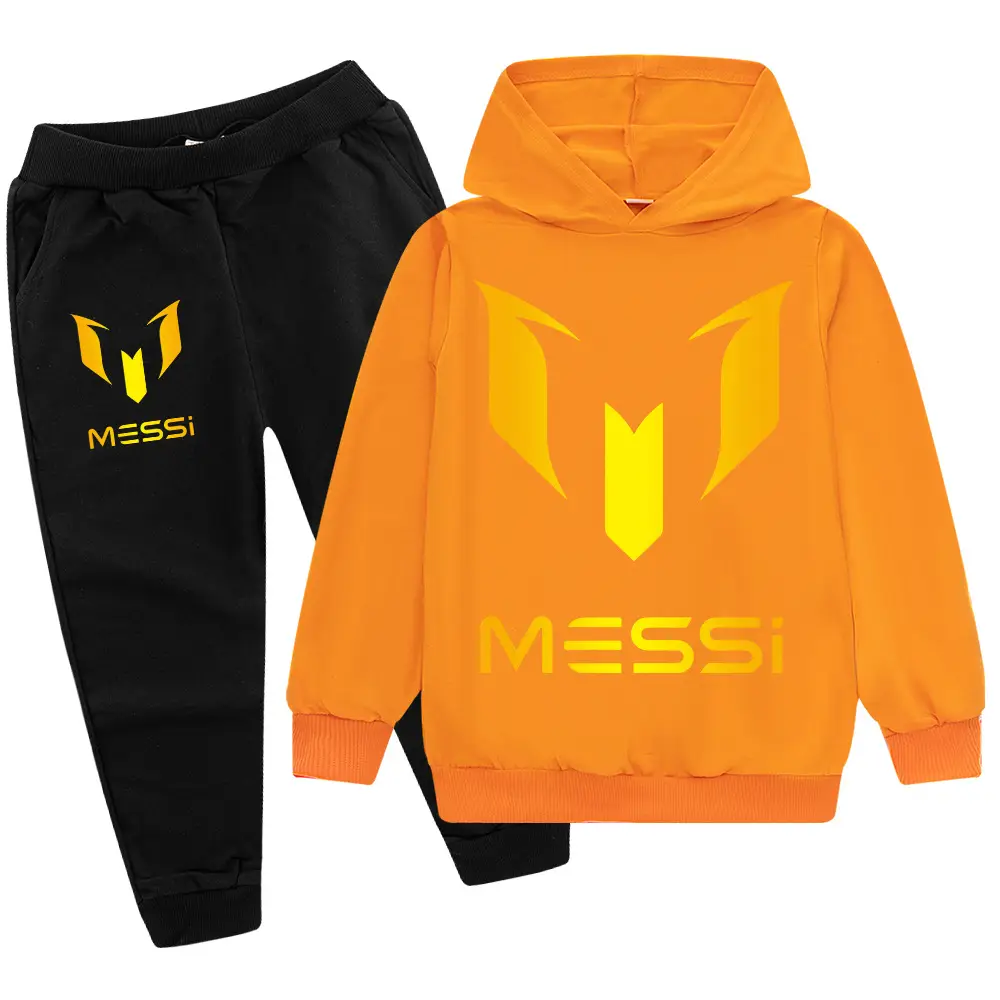 Messi Logo Hoodie & Pants Set Blue Black Medium to XL