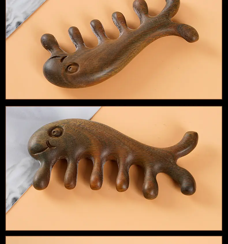 Green Sandalwood Hair Comb for Teeth and Periocular Massage — feature 6