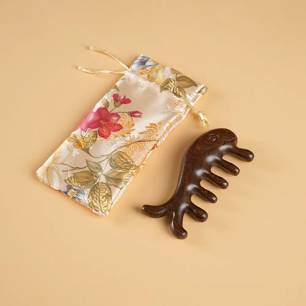 Green Sandalwood Hair Comb for Teeth and Periocular Massage