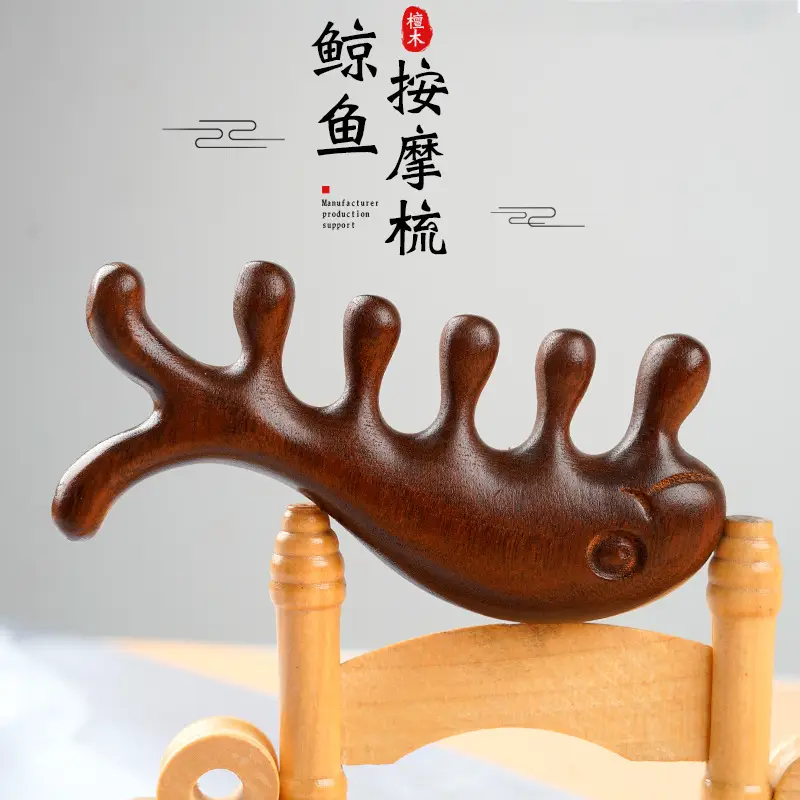 Green Sandalwood Hair Comb for Teeth and Periocular Massage