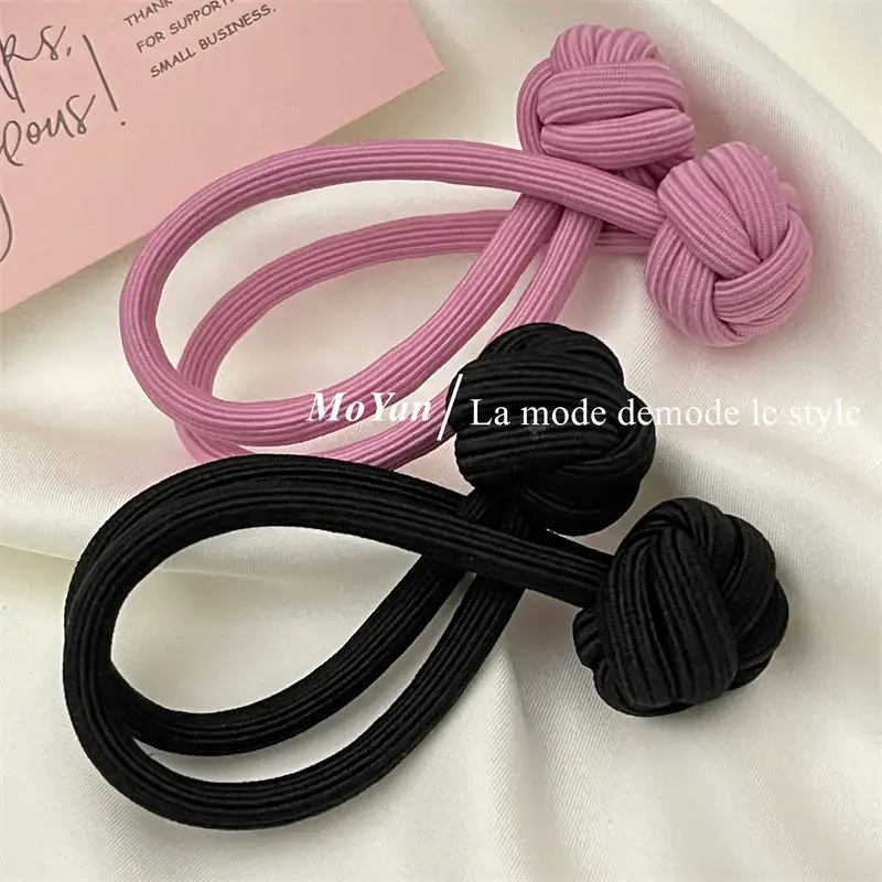 Black Chinese Knot Hair Rope for Girls - Image 6
