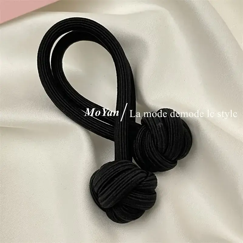 Black Chinese Knot Hair Rope for Girls - Image 2