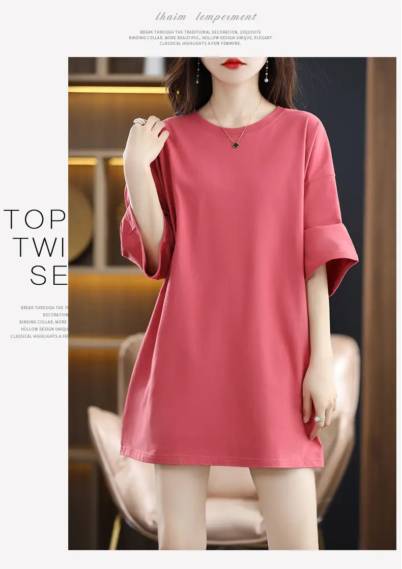 Women Blue Loose Sleeve T-Shirt Summer Casual — feature 15