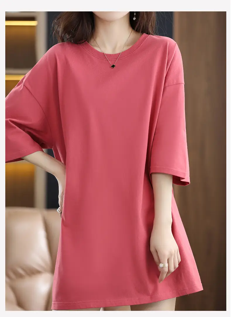 Women Blue Loose Sleeve T-Shirt Summer Casual — feature 16