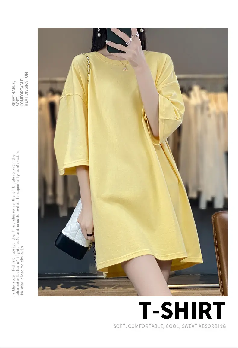 Women Blue Loose Sleeve T-Shirt Summer Casual — feature 4