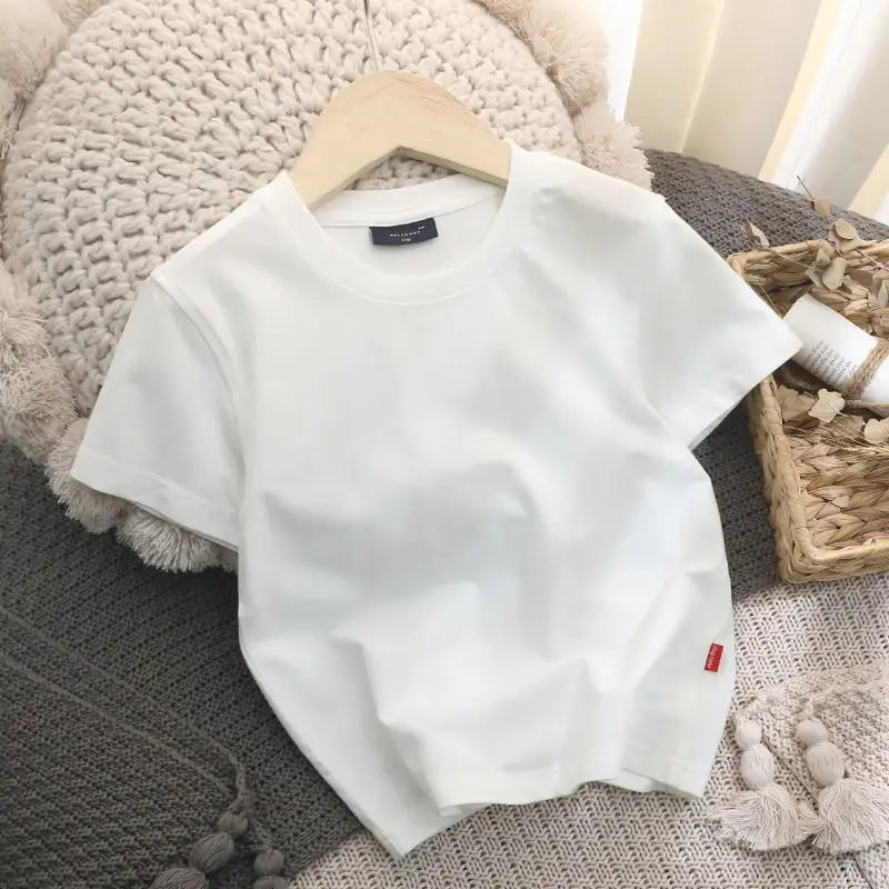 Boys White Loose T-Shirt Short Sleeve Casual Wear - Image 3