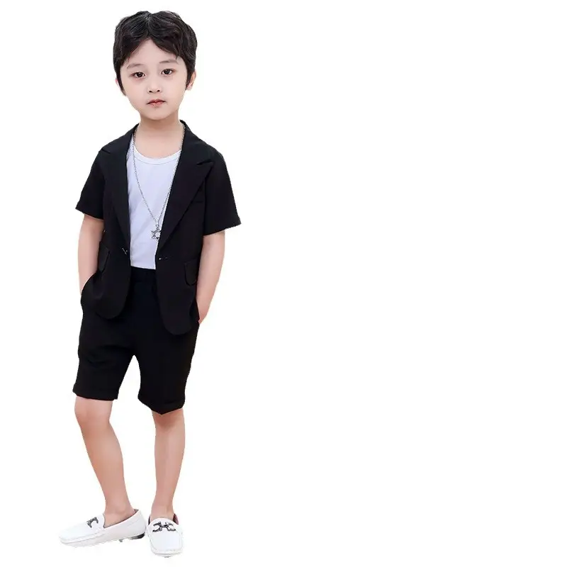 Kids Black 2-Piece Suit Set for Boys - Image 4
