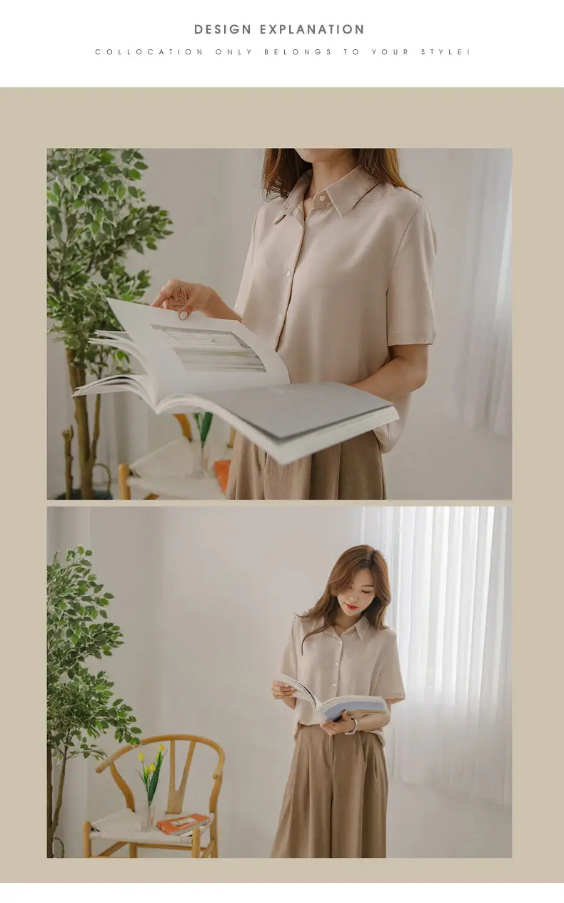 Black French Button-Down Shirt for Women Summer — feature 17