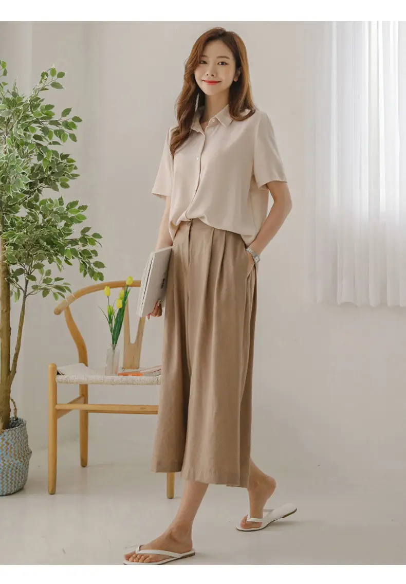 Black French Button-Down Shirt for Women Summer — feature 18