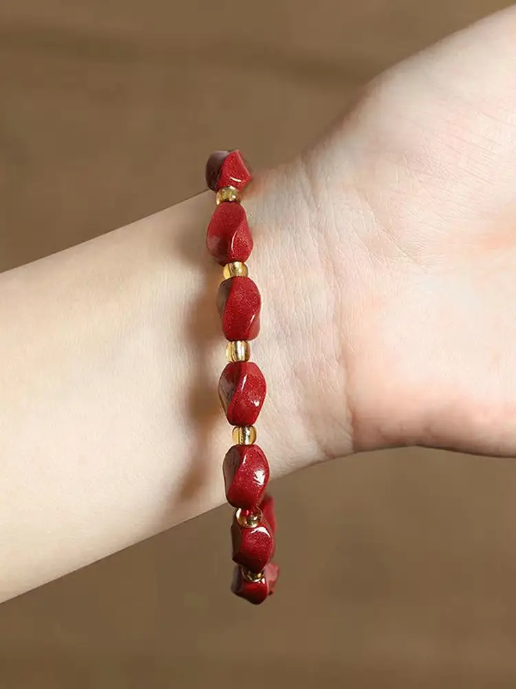 Cinnabar Twist Bracelet for Men Women Ethnic Style - Image 5