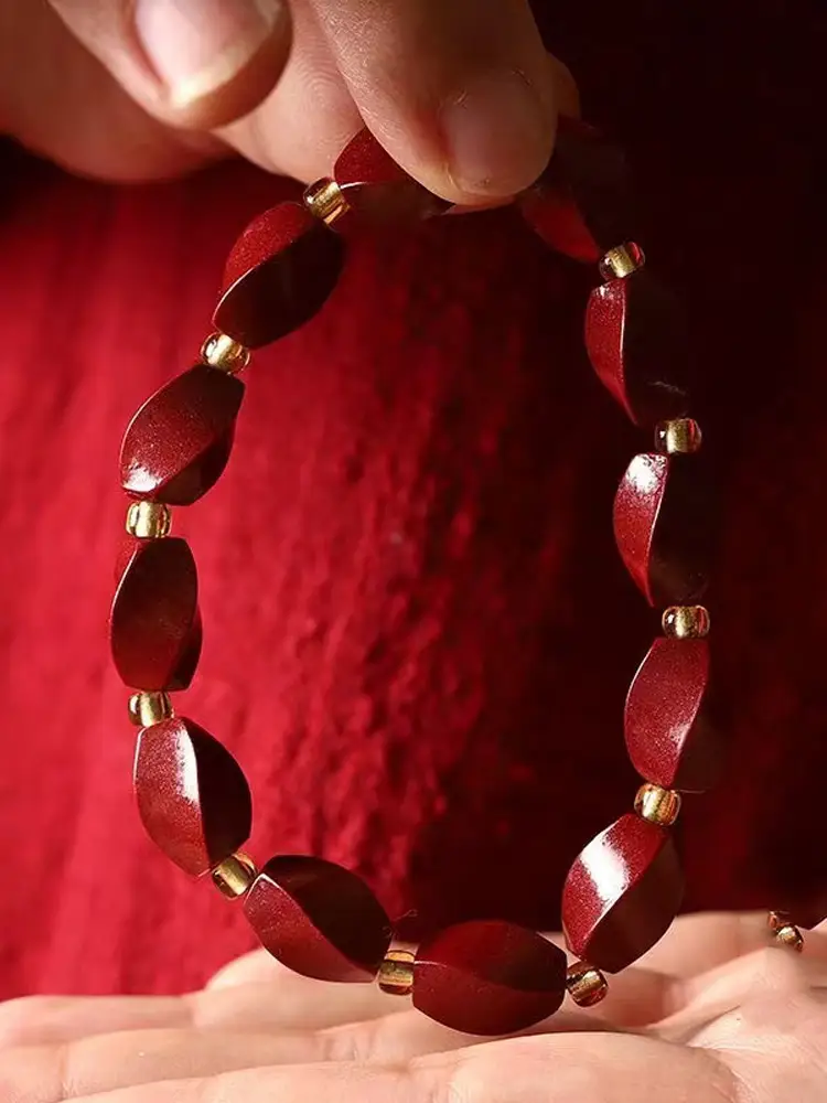 Cinnabar Twist Bracelet for Men Women Ethnic Style - Image 6