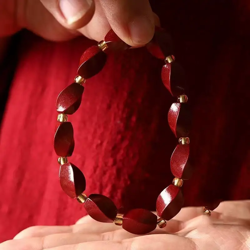 Cinnabar Twist Bracelet for Men Women Ethnic Style — feature 2