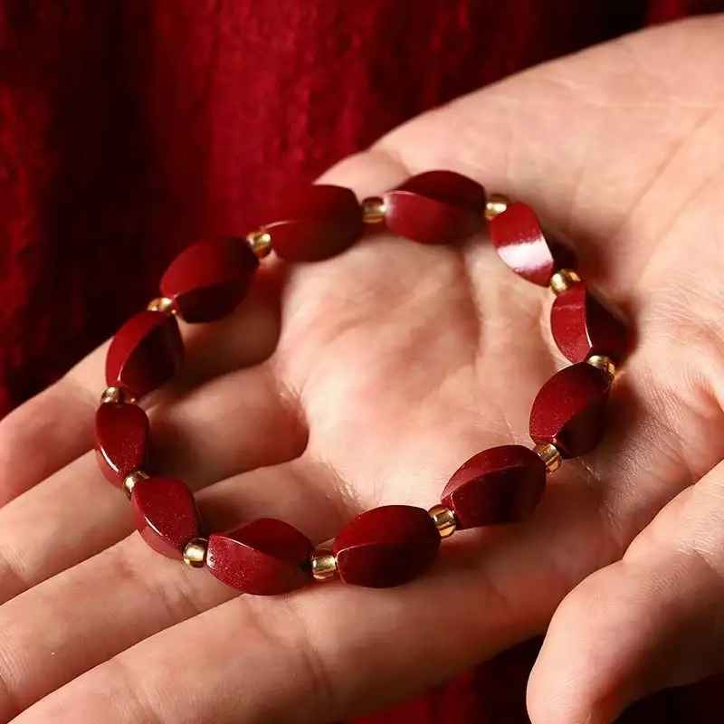 Cinnabar Twist Bracelet for Men Women Ethnic Style — feature 6