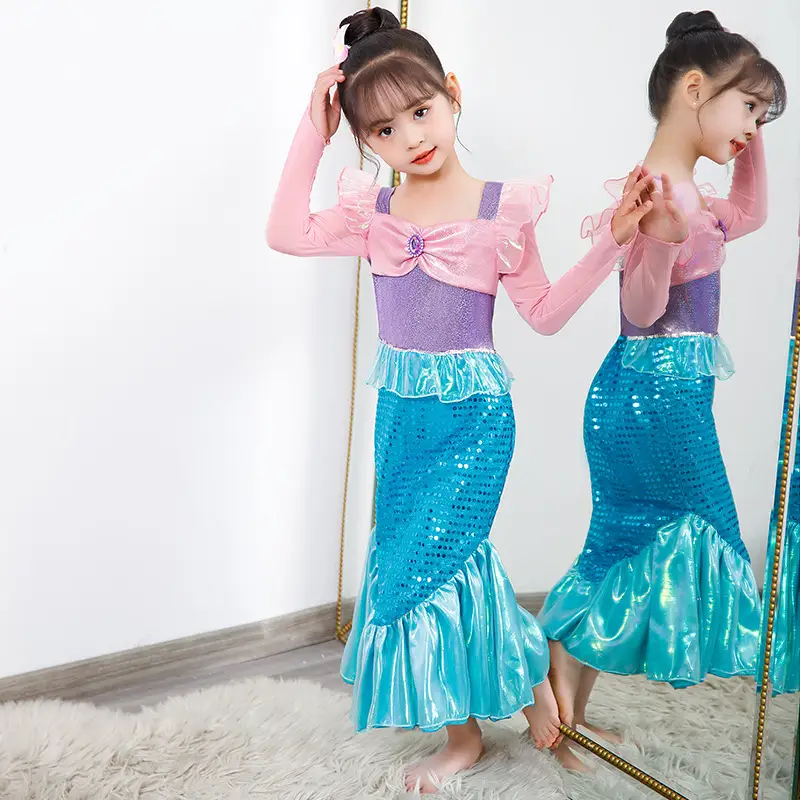 New Summer Girls Dress Baby Mermaid Princess Dress Fairy Dress - Image 3