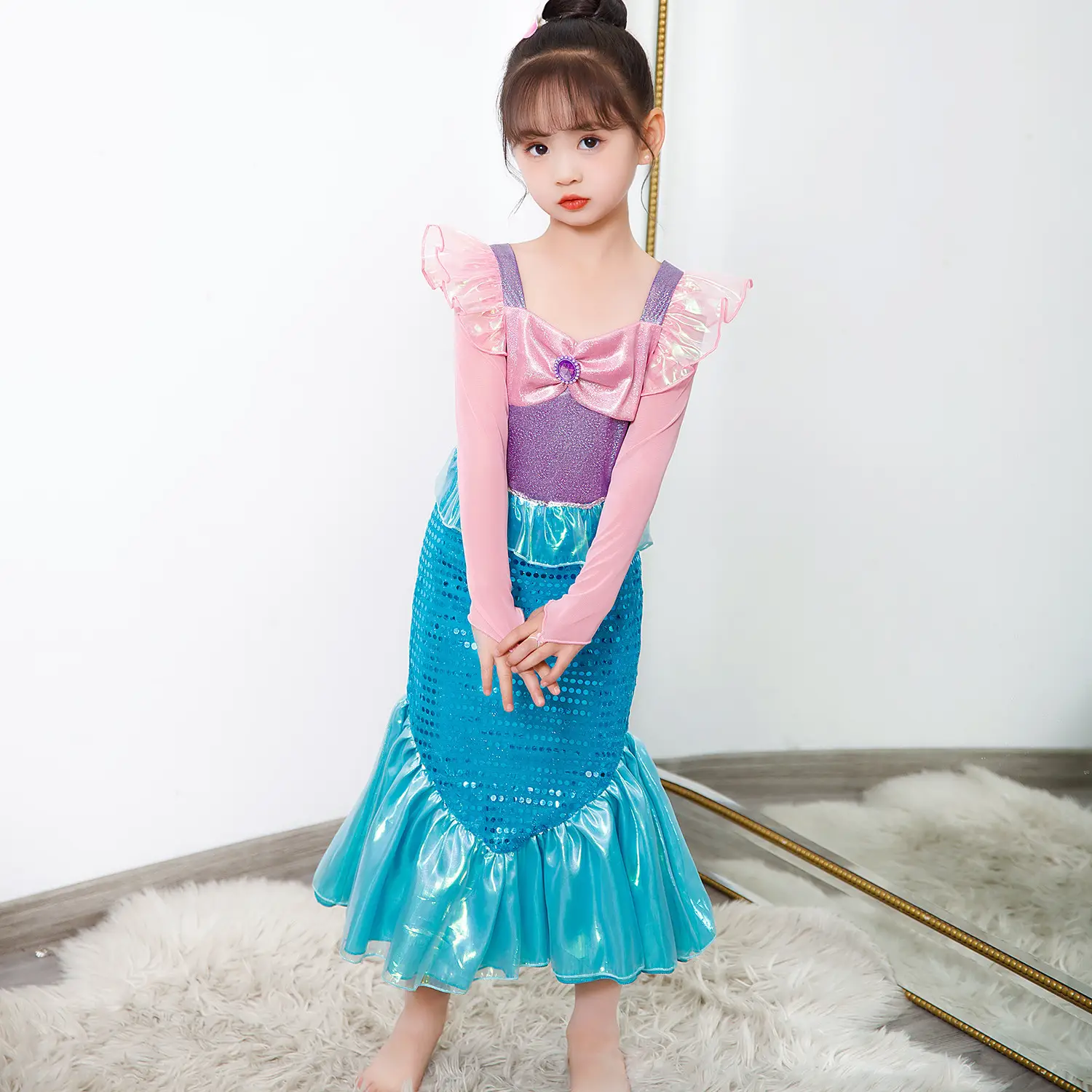 New Summer Girls Dress Baby Mermaid Princess Dress Fairy Dress - Image 4