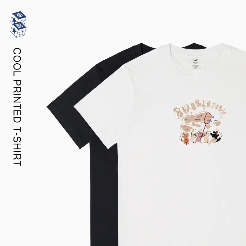 White Bubble Print Short Sleeve T-Shirt for Men Women - Image 9