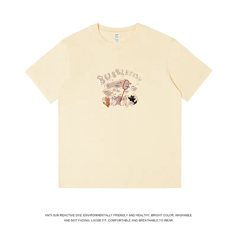 White Bubble Print Short Sleeve T-Shirt for Men Women - Image 10