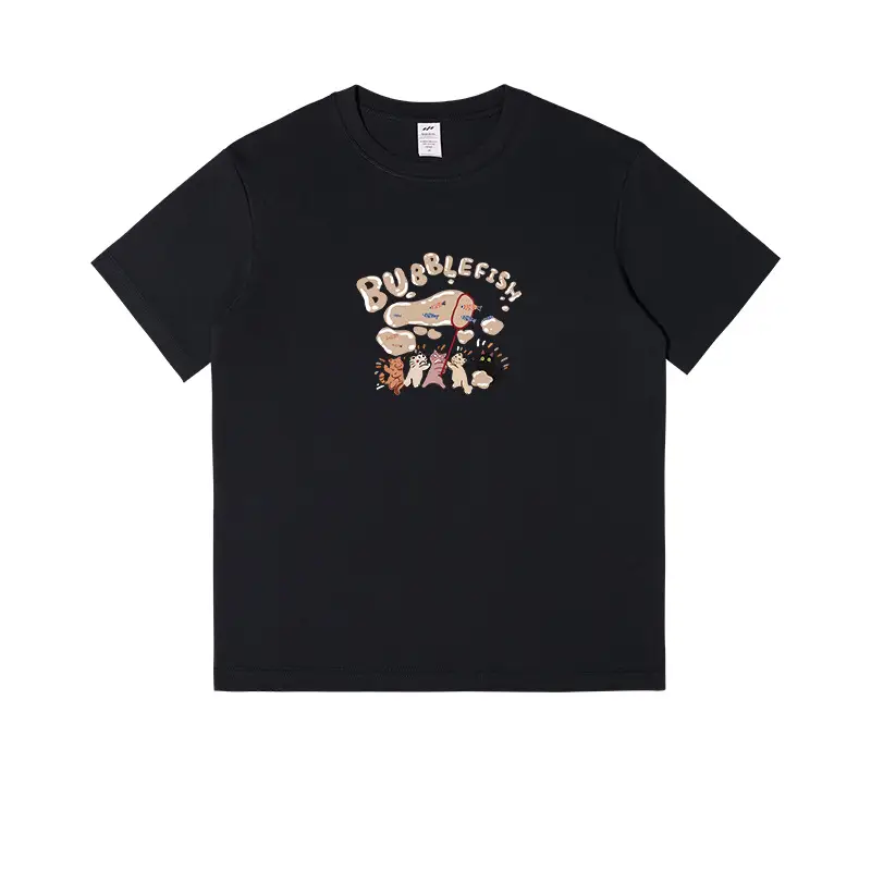 White Bubble Print Short Sleeve T-Shirt for Men Women - Image 13