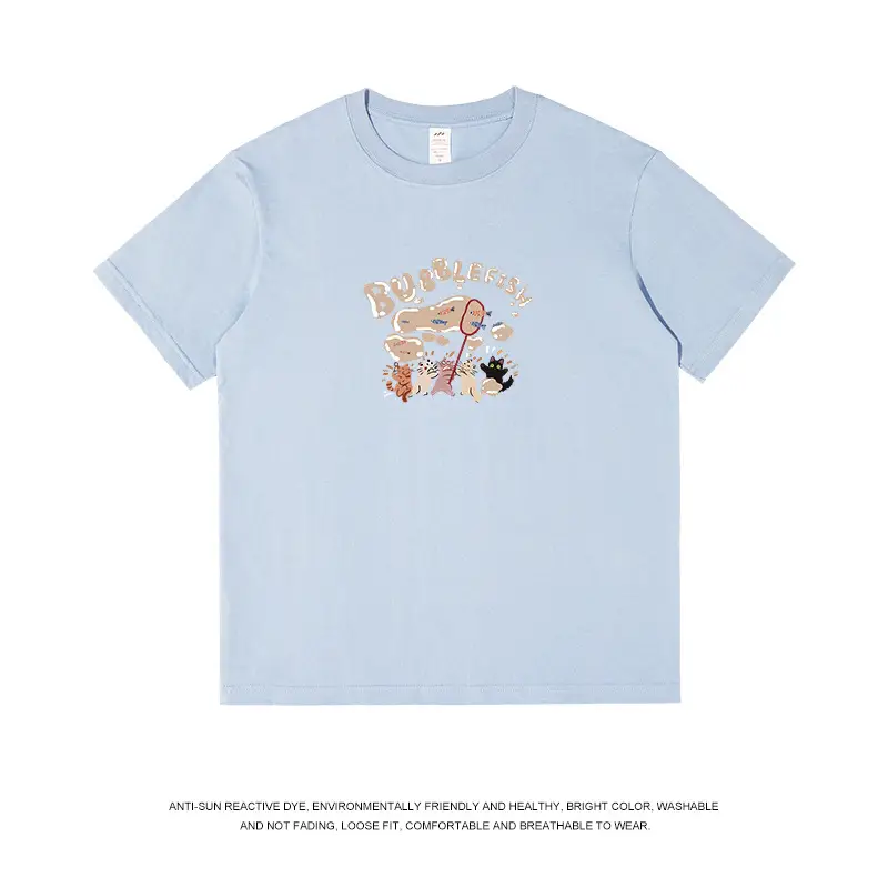 White Bubble Print Short Sleeve T-Shirt for Men Women - Image 4