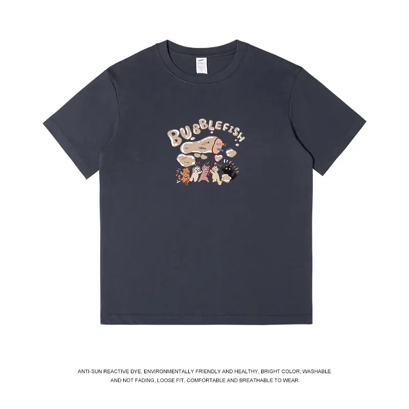 White Bubble Print Short Sleeve T-Shirt for Men Women - Image 5