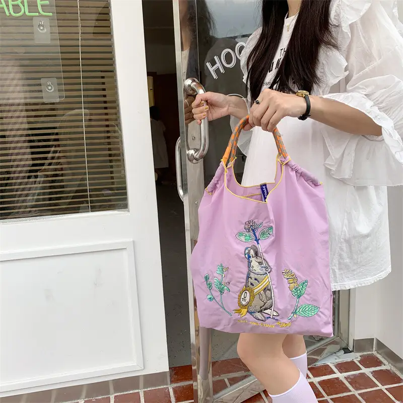 Delicious Cartoon Messenger Bag Women Pink Embroidered — feature 26