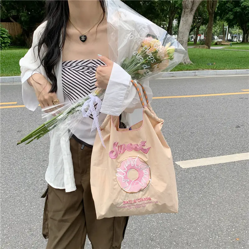 Delicious Cartoon Messenger Bag Women Pink Embroidered — feature 35