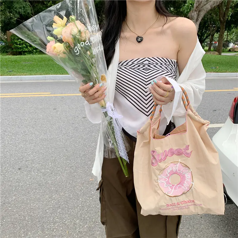Delicious Cartoon Messenger Bag Women Pink Embroidered — feature 36