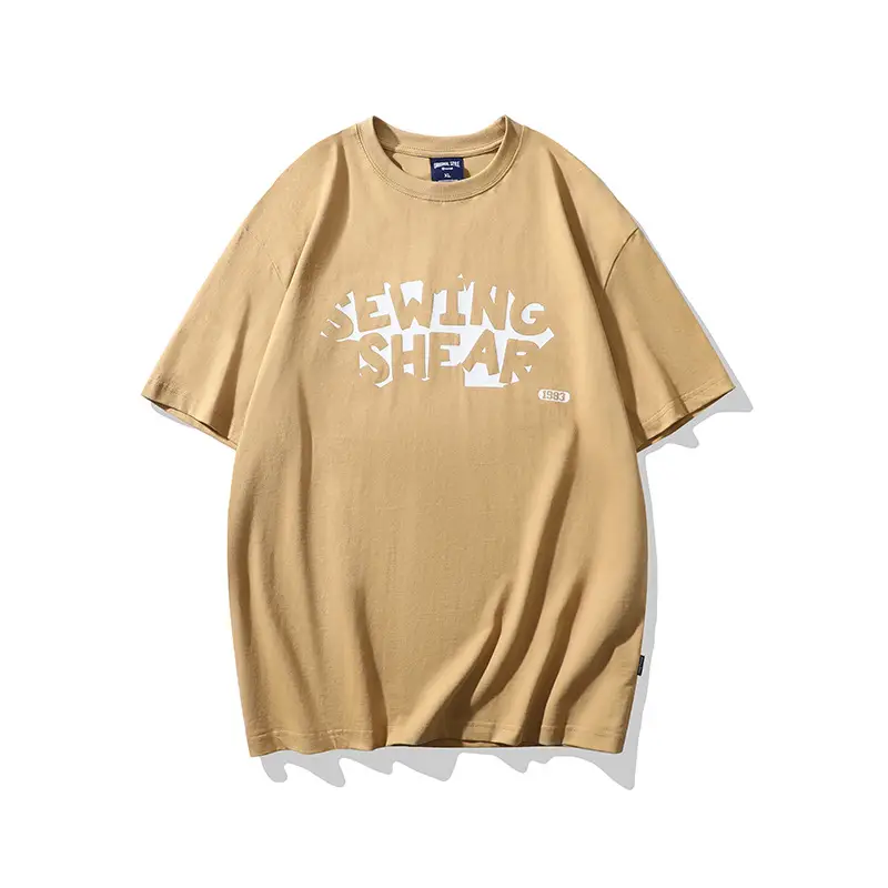 Men Beige Graphic T-Shirt Round Neck - Image 3
