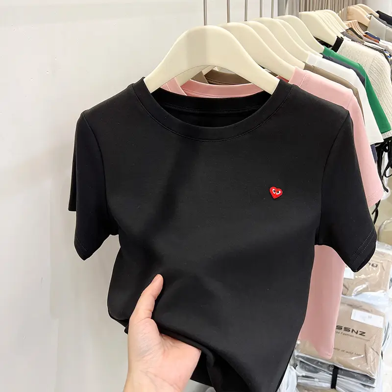 White Women's Short Sleeve T-Shirt 2023 Summer