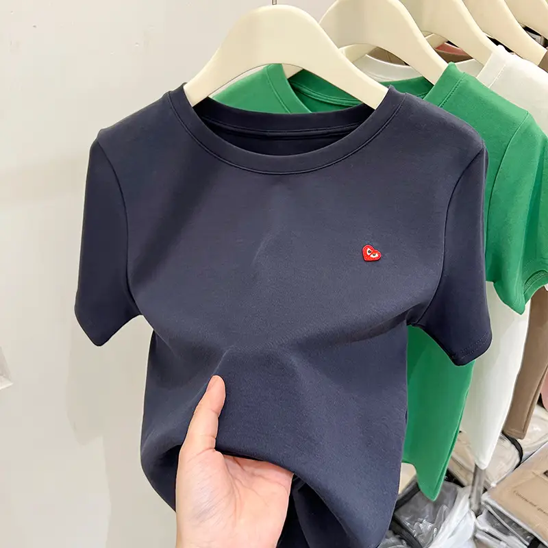 White Women's Short Sleeve T-Shirt 2023 Summer