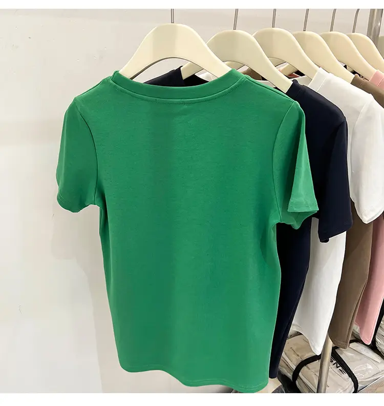 White Women's Short Sleeve T-Shirt 2023 Summer — feature 10
