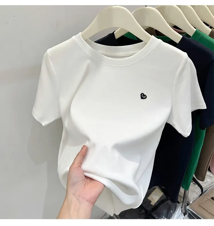 White Women's Short Sleeve T-Shirt 2023 Summer — feature 18