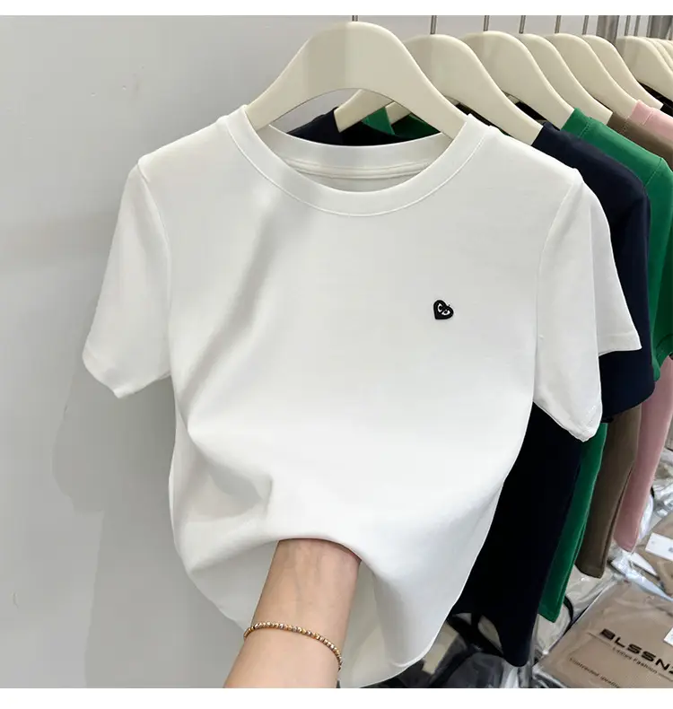 White Women's Short Sleeve T-Shirt 2023 Summer — feature 19