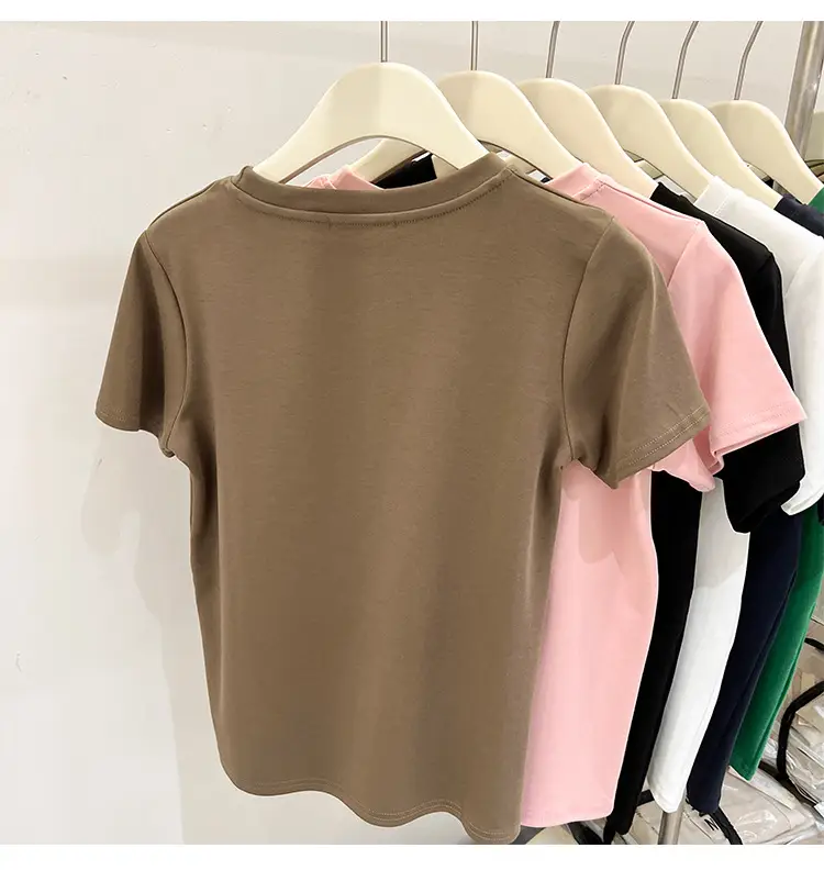 White Women's Short Sleeve T-Shirt 2023 Summer — feature 27