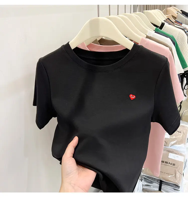 White Women's Short Sleeve T-Shirt 2023 Summer — feature 36
